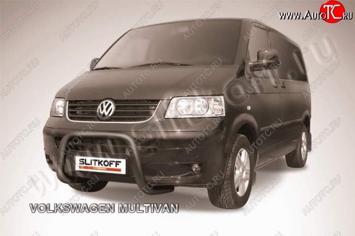 20 999 р. Кенгурятник d57 низкий мини  Volkswagen Transporter  T5 (2003-2009) дорестайлинг (Цвет: серебристый)  с доставкой в г. Москва