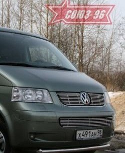 11 249 р. Защита переднего бампера одинарная Souz-96 (d60). Volkswagen Transporter T5 дорестайлинг (2003-2009)  с доставкой в г. Москва. Увеличить фотографию 2