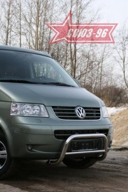 12 959 р. Защита переднего бампера Souz-96 (d60)  Volkswagen Transporter  T5 (2003-2015) дорестайлинг, рестайлинг  с доставкой в г. Москва. Увеличить фотографию 2