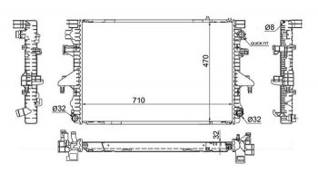 Радиатор двигателя SAT Volkswagen Transporter T5 дорестайлинг (2003-2009)