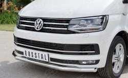 17 499 р. Защита переднего бампера (Ø63 мм, нержавейка) SLITKOFF Volkswagen Caravelle T6 дорестайлинг (2015-2019)  с доставкой в г. Москва. Увеличить фотографию 2