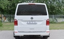 15 999 р. Защита заднего бампера (Ø42 мм, нержавейка, уголки) SLITKOFF Volkswagen Caravelle T6 дорестайлинг (2015-2019)  с доставкой в г. Москва. Увеличить фотографию 2