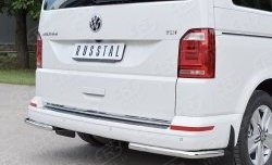 15 999 р. Защита заднего бампера (Ø42 мм, нержавейка, уголки) SLITKOFF Volkswagen Caravelle T6 дорестайлинг (2015-2019)  с доставкой в г. Москва. Увеличить фотографию 3