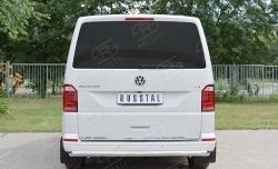 17 499 р. Защита заднего бампера (Ø63 мм, нержавейка, длинная база) SLITKOFF Volkswagen Caravelle T6 дорестайлинг (2015-2019)  с доставкой в г. Москва. Увеличить фотографию 2