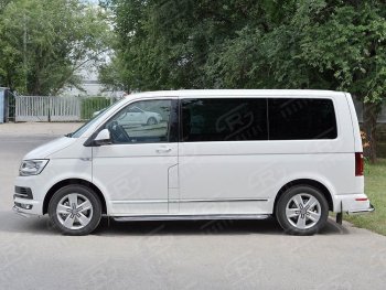 22 699 р. Правая защита порогов SLITKOFF из круглой трубы d63 мм v3 Volkswagen Transporter T6 дорестайлинг (2015-2019)  с доставкой в г. Москва. Увеличить фотографию 1