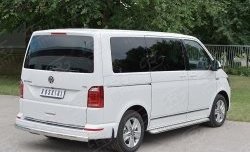 Защита заднего бампера (Ø75x42 мм, нержавейка, короткая база) Russtal Volkswagen Multivan T6 дорестайлинг (2016-2019)