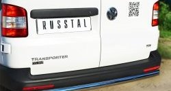 15 799 р. Защита заднего бампера (Ø63 мм, нержавейка) SLITKOFF Volkswagen Transporter T5 рестайлинг (2009-2015)  с доставкой в г. Москва. Увеличить фотографию 1