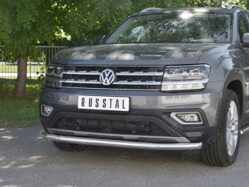 18 299 р. Защита переднего бампера (Ø63 мм, нержавейка) SLITKOFF  Volkswagen Teramont  CA1 (2016-2020) дорестайлинг  с доставкой в г. Москва. Увеличить фотографию 4