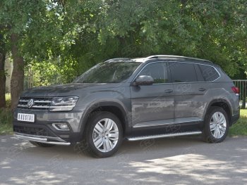 21 749 р. Защита переднего бампера (2 трубы Ø42 мм, нержавейка) SLITKOFF Volkswagen Teramont CA1 дорестайлинг (2016-2020)  с доставкой в г. Москва. Увеличить фотографию 2