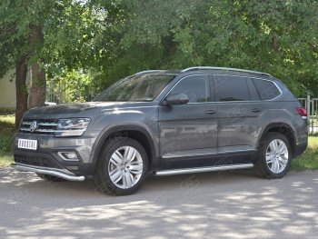 18 849 р. Защита переднего бампера (Ø63 мм волна, нержавейка) SLITKOFF  Volkswagen Teramont  CA1 (2016-2020) дорестайлинг  с доставкой в г. Москва. Увеличить фотографию 2