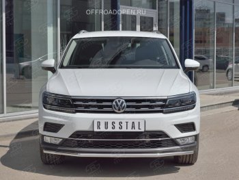 16 999 р. Защита переднего бампера (Ø42 мм, нержавейка, NOT OFF ROAD) SLITKOFF Volkswagen Tiguan Mk2 дорестайлинг (2016-2020)  с доставкой в г. Москва. Увеличить фотографию 4