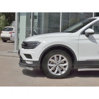 17 999 р. Защита переднего бампера (Ø63 мм, нержавейка, NOT OFF ROAD) SLITKOFF Volkswagen Tiguan Mk2 дорестайлинг (2016-2020)  с доставкой в г. Москва. Увеличить фотографию 4