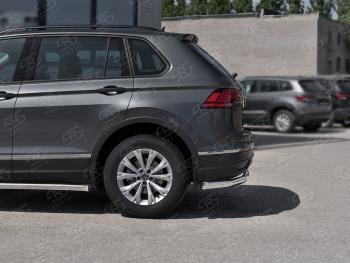 17 999 р. Защита заднего бампера (Ø63 мм, нержавейка, NOT R-LINE) SLITKOFF  Volkswagen Tiguan  Mk2 (2020-2022) рестайлинг  с доставкой в г. Москва. Увеличить фотографию 3