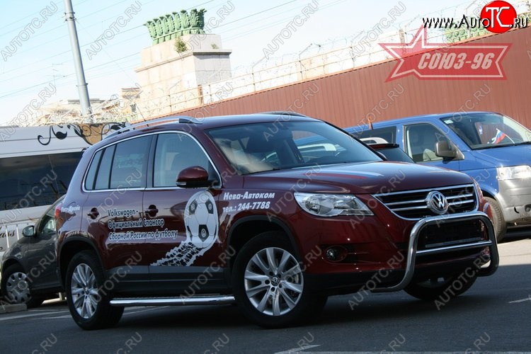 13 229 р. Защита переднего бампера Souz-96 (d60) Volkswagen Tiguan NF дорестайлинг (2006-2011)  с доставкой в г. Москва