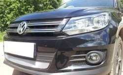 1 539 р. Сетка на бампер Sport&Style Russtal (хром)  Volkswagen Tiguan  NF (2011-2017) рестайлинг  с доставкой в г. Москва. Увеличить фотографию 3