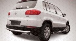 Защита заднего бампера из трубы диаметром 76 мм Slitkoff Volkswagen Tiguan NF рестайлинг (2011-2017)