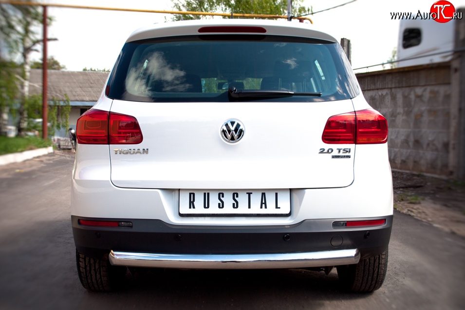 18 999 р. Защита заднего бампера (Ø76 мм, нержавейка,Track & Field) SLITKOFF Volkswagen Tiguan NF рестайлинг (2011-2017)  с доставкой в г. Москва