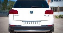 16 849 р. Защита заднего бампера (Ø75х42 мм, нержавейка, Sport& Style) Russtal Volkswagen Tiguan NF рестайлинг (2011-2017)  с доставкой в г. Москва. Увеличить фотографию 2