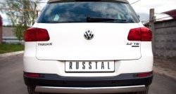 13 299 р. Защита заднего бампера (Ø75x42 мм, нержавейка) Russtal Volkswagen Tiguan NF рестайлинг (2011-2017)  с доставкой в г. Москва. Увеличить фотографию 2