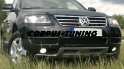 8 349 р. Накладка на передний бампер King Kong v2  Volkswagen Touareg  GP (2002-2010) дорестайлинг, рестайлинг (Неокрашенная)  с доставкой в г. Москва. Увеличить фотографию 3