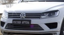 879 р. Реснички на фары RA Volkswagen Touareg NF рестайлинг (2014-2018) (Неокрашенные)  с доставкой в г. Москва. Увеличить фотографию 4