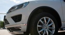 27 999 р. Защита переднего бампера (2 трубыØ75х42 мм, нержавейка) Russtal Volkswagen Touareg NF рестайлинг (2014-2018)  с доставкой в г. Москва. Увеличить фотографию 3