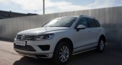 15 649 р. Защита переднего бампера (Ø75х42 мм, нержавейка) Russtal Volkswagen Touareg NF рестайлинг (2014-2018)  с доставкой в г. Москва. Увеличить фотографию 4