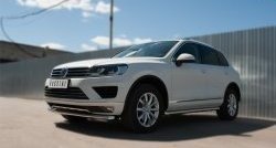 17 799 р. Защита порогов из круглой трубы диаметром 63 мм Russtal Volkswagen Touareg NF рестайлинг (2014-2018)  с доставкой в г. Москва. Увеличить фотографию 4