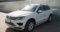 22 749 р. Широкая защита порогов Russtal Volkswagen Touareg NF рестайлинг (2014-2018) (Поверхность листа (вариант 1))  с доставкой в г. Москва. Увеличить фотографию 4