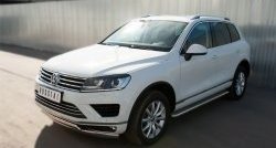 22 749 р. Широкая защита порогов Russtal Volkswagen Touareg NF рестайлинг (2014-2018) (Поверхность листа (вариант 1))  с доставкой в г. Москва. Увеличить фотографию 8