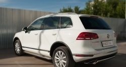 15 649 р. Защита заднего бампера (Ø75x42 мм, нержавейка) Russtal Volkswagen Touareg NF рестайлинг (2014-2018)  с доставкой в г. Москва. Увеличить фотографию 4