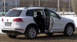 2 859 р. Накладки на порожки автомобиля RA Volkswagen Touareg NF рестайлинг (2014-2018) (Комплект (4 шт.))  с доставкой в г. Москва. Увеличить фотографию 2