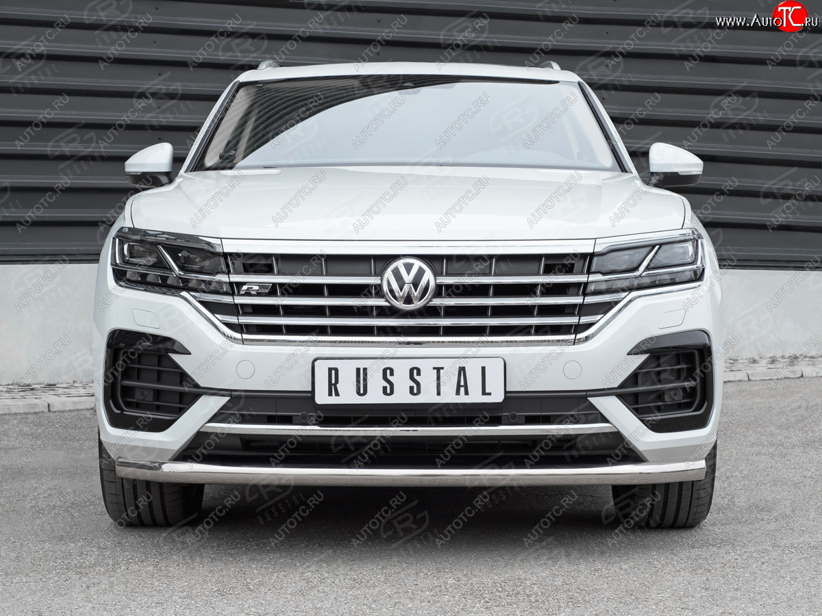 20 999 р. Защита переднего бампера (Ø63 мм, нержавейка, NOT 2.0 TSI) SLITKOFF Volkswagen Touareg CR (2018-2024)  с доставкой в г. Москва