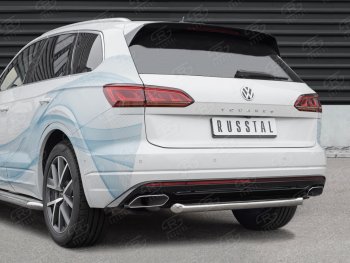 19 949 р. Защита заднего бампера (Ø63 мм, нержавейка) SLITKOFF Volkswagen Touareg CR (2018-2024)  с доставкой в г. Москва. Увеличить фотографию 2