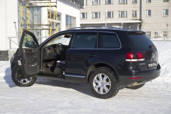 2 869 р. Накладки на внутренние пороги дверей RA  Volkswagen Touareg  GP (2006-2010) рестайлинг  с доставкой в г. Москва. Увеличить фотографию 2