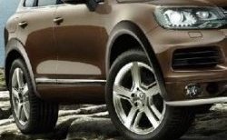 21 849 р. Накладки на колёсные арки CT v3 Volkswagen Touareg NF дорестайлинг (2010-2014) (Неокрашенные)  с доставкой в г. Москва. Увеличить фотографию 1