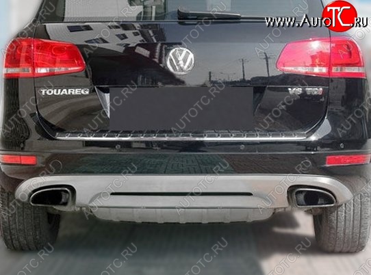 22 499 р. Накладка на задний бампер CT v2 Volkswagen Touareg NF дорестайлинг (2010-2014) (Неокрашенная)  с доставкой в г. Москва