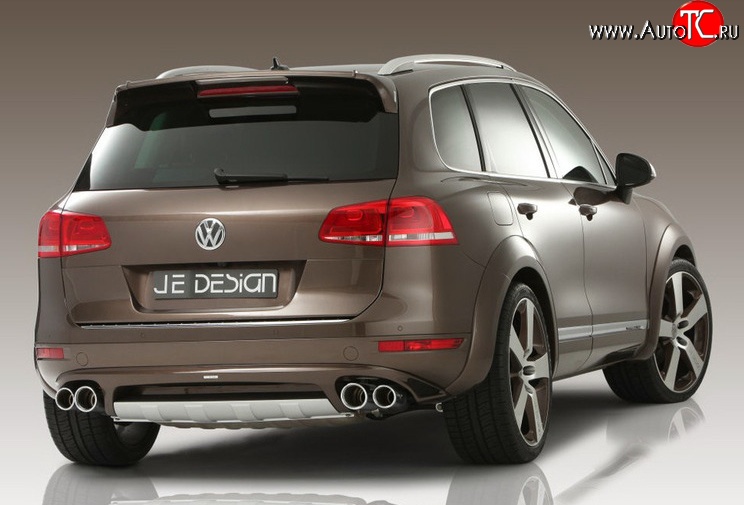 23 049 р. Накладка Je Design на задний бампер 7P Volkswagen Touareg NF дорестайлинг (2010-2014) (Комплект накладок, Неокрашенная)  с доставкой в г. Москва