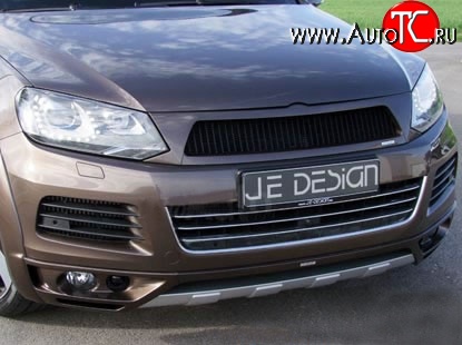 8 149 р. Решётка радиатора Je Design 7P Volkswagen Touareg NF дорестайлинг (2010-2014) (Неокрашенная)  с доставкой в г. Москва