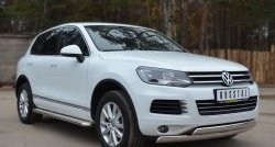 27 999 р. Защита переднего бампера (2 трубыØ75х42 мм, нержавейка) Russtal Volkswagen Touareg NF дорестайлинг (2010-2014)  с доставкой в г. Москва. Увеличить фотографию 4