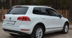 16 849 р. Защита заднего бампера (Ø75x42 мм, нержавейка) Russtal Volkswagen Touareg NF дорестайлинг (2010-2014)  с доставкой в г. Москва. Увеличить фотографию 4