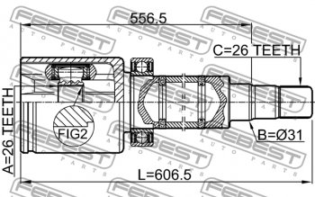 8 799 р. Правый шрус внутренний передний Febest (26X31X26) Volvo V60 (2018-2024)  с доставкой в г. Москва. Увеличить фотографию 2