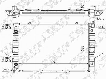 Радиатор двигателя (пластинчатый, АКПП) SAT (32 мм) Volvo S70 (1996-2000)