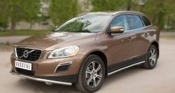 14 399 р. Защита порогов из круглой трубы диаметром 42 мм SLITKOFF  Volvo XC60 (2008-2013)  дорестайлинг  с доставкой в г. Москва. Увеличить фотографию 2