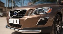 18 299 р. Одинарная защита переднего бампера диаметром 63 мм SLITKOFF Volvo XC60  дорестайлинг (2008-2013)  с доставкой в г. Москва. Увеличить фотографию 2