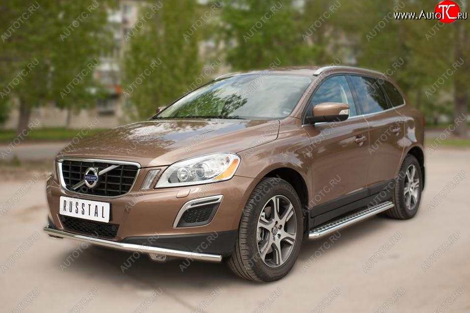 22 999 р. Широкая защита порогов с трубой d42 мм SLITKOFF v2  Volvo XC60 (2008-2017)  дорестайлинг,  рестайлинг  с доставкой в г. Москва