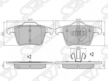Колодки тормозные SAT (задние) Volvo XC90 L дорестайлинг (2015-2019)